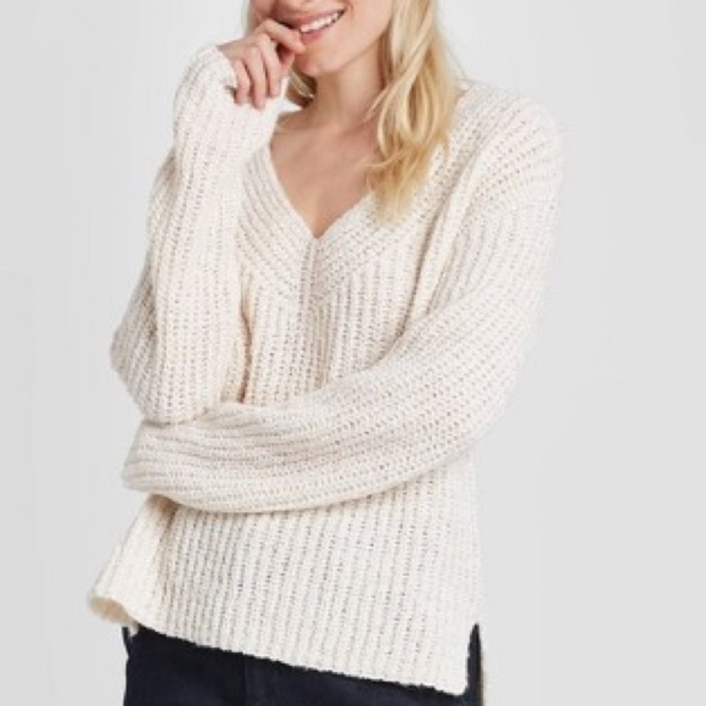 V Neck Pullover Sweater - image 1